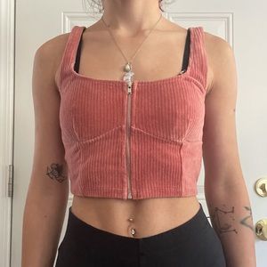 Forever 21 zip up front crop top